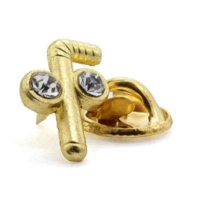 Image of Victoria Regalia Tubal Cane Masonic Lapel Pin with Rhinestones