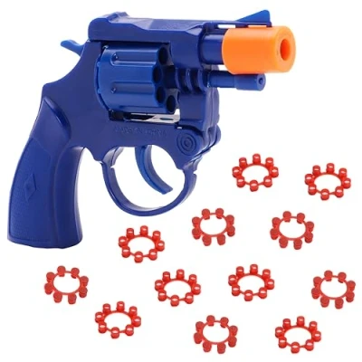Image of Toyland® 96 Shot Caps And Pistol 14cm (5.5&quot;) Set With Realistic Smoke &amp; Sound Role Play Fancy Dress Toys