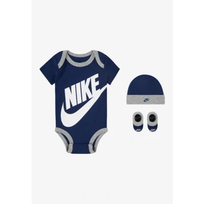 Image of Nike Sportswear Futura LOGO HAT Bootie BABY SET Body for kids, Size: 0 6m, Blue void
