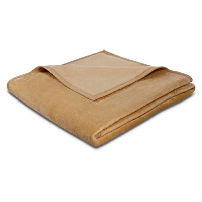Image of Bocasa 150 x 200 cm Biederlack Thermosoft Blanket Throw, Camel Brown