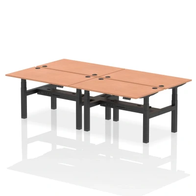 Image of Air B2B 1400x800mm Height Adjustable 4P Bench Desk CP Beech/Black