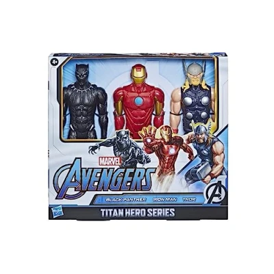 Image of Marvel Figures Titan Hero Series Black Panther Ironman Thor