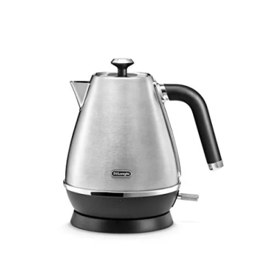 Image of De&#039;Longhi Distinta X Design 1.7L Rapid Boil Metal Kettle, Stainless Steel, Anti Limescale Filter, Cord Storage KBI3001.M Brushed Steel