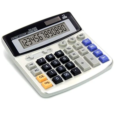 Image of OFFIDIX Office Desktop Calculator Solar and Battery Dual Power Electronic Portable 12 Digit Large LCD Display 1PC
