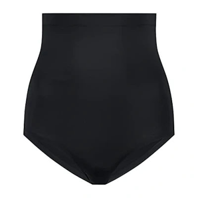 Image of Bye Bra Invisible high Waist Brief, Seamless Shapewear, Light Tummy Control Knickers, Smooth Shaping Comfortable Underwear, Nude and Black, S XL (Black, L)