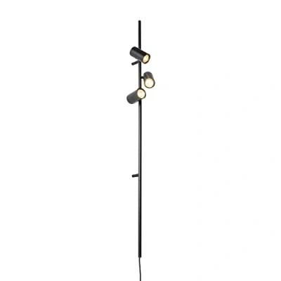 Image of Qazqa Wall Light Black with Foot Switch 3 Jeana Luxe Modern Suitable for LED GU10 Steel Living Room I Kitchen Bedroom