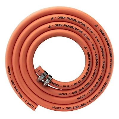Image of 3m Length of 8mm British Standard Gas Pipe for Propane/butaine Date Stamped 2024 + 2 x Hose Clips