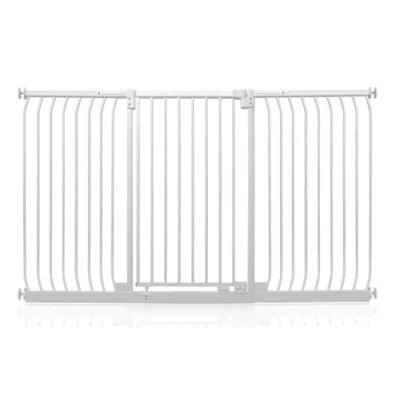 Image of Safetots Extra Tall Elite Safety Gate, 188cm 197cm, Matt White, 96.8cm in Height, Pressure Fit Stair Baby Gate for Doors Hallways and Spaces, Barrier, Easy Installation