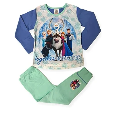 Image of Disney Frozen Together is Better Nightwear Pyjama Set Age 9 10 Years Blue
