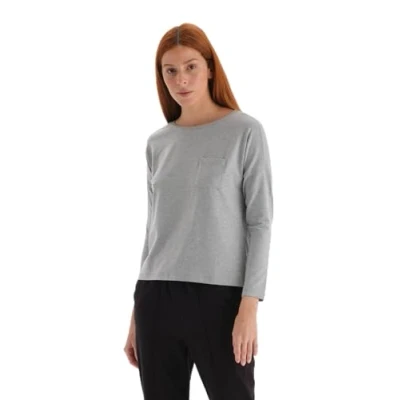 Image of Dagi Women&#039;s Long Sleeve, Crew Neck T Shirt, Gray, XL
