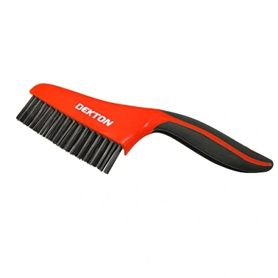 Image of DEKTON DT85971 Soft Grip Carbon Steel Wire Brush, Black/Red