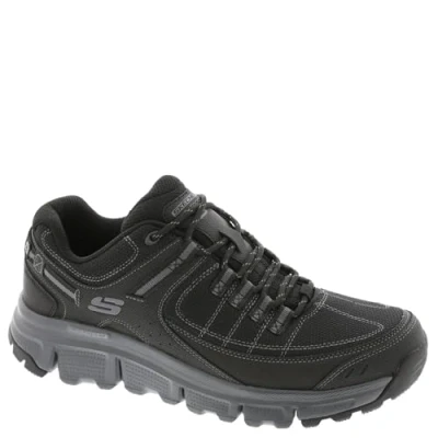Image of Skechers Mens Trainer Summits at Upper Draft Sneaker, Black Synthetic/Mesh/Charcoal Trim, 10 UK