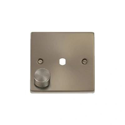 Image of Click Deco 1 Gang Unfurnished Dimmer Plate and Knob (650W Max) Satin Chrome