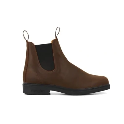 Image of Blundstone 2029 Unisex Chisel Leather Nubuck Chelsea Antique Brown Dress Boots