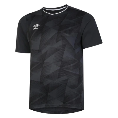 Image of Umbro Mens Triassic Logo Short Sleeved Jersey (Black/Carbon) Size Large