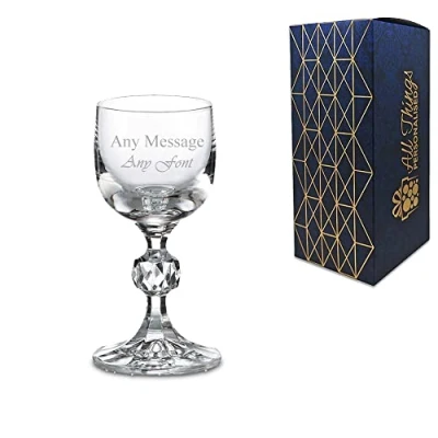 Image of Personalised Engraved 50ml Claudia Crystalite Liqueur Glass Gift Box Birthday Christmas Wedding