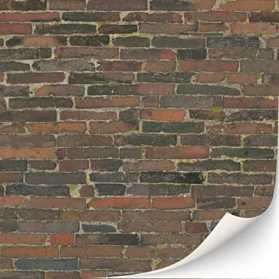 Image of 3 Sheets Self Adhesive Wall Cladding for Dollhouse 1:12 Scale (Weathered Stonewall)