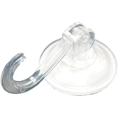 Image of Merriway BH06630 (4 Pcs) Suction Hooks Lever Type Clear 55mm (2.16 inch) Pack of 4 Pieces