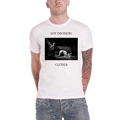 Image of Joy Division T Shirt Classic Closer Band Logo Official Mens White M