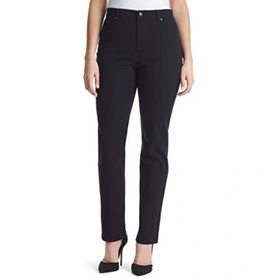 Image of Gloria Vanderbilt Women&#039;s Amanda Classic High Rise Tapered Jean Petite, Black, 18