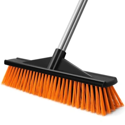 Image of Newthinking Yard Broom Outdoor Heavy Duty, Long Handle Garden Brush with 40cm Wide Head, Large Stiff for Sweeping Your Yard, &amp; Decking