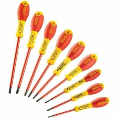 Image of Stanley VDE Insulated Screwdriver Set, 10 Piece, Black