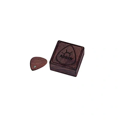 Image of Alnicov Wooden Guitar Pick Box Plectrum Storage Heart shaped With 1 Picks