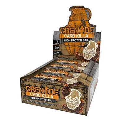 Image of Grenade High Protein, Low Sugar Bar Caramel Chaos, 12 x 60 g