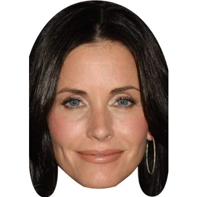 Image of FoxyPrinting Monica Friends Celebrity Cardboard Party Face Mask Fancy Dress