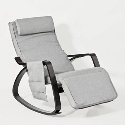 Image of SoBuy® New Relax Rocking Chair Lounge with Adjustable Footrest and Removable Side Bag, FST20 HG