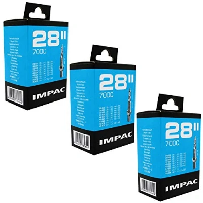 Image of Impac 700 x 28 47c Bike Inner Tubes Presta Valve (Pack of 3)