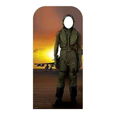 Image of Star Cutouts SC4338 Fighter Pilot Stand In Lifesize Cardboard Cutout