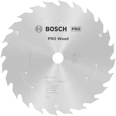 Image of Bosch Professional Circular Saw Blade Standard (for Wood, 165 x 15.875 1.5 mm, 24 teeth; Accessories: Cordless Saw)