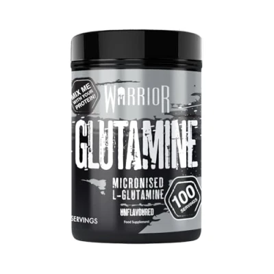 Image of Warrior Glutamine 500g Pure Micronised L Powder Amino Acid Muscle Growth &amp; Recovery Supplement Gut Health Mix in Protein Pre and Post Workout 100 Servings (Unflavoured)