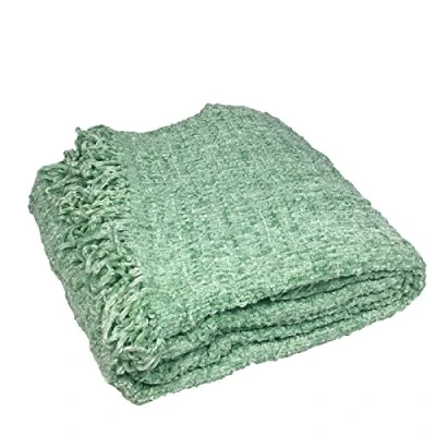 Image of Just Contempo Chenille Throw, Green, 150x200 cm