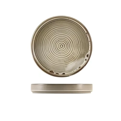 Image of Genware Terra Porcelain Grey Presentation Plate, 18cm, PR PG18, Pack of 6