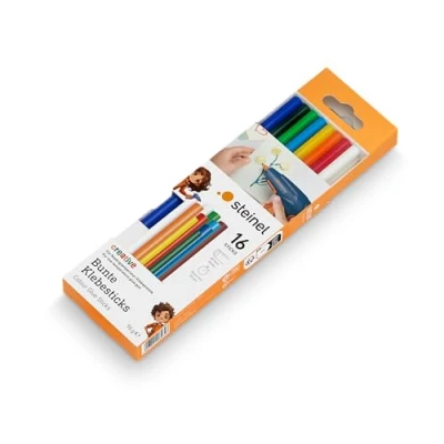 Image of STEINEL Colour Sticks, 85C Low Heat Melting, 7mm,16 Hot Cartridges for GlueMatic 1007 LT Glue Gun, 7 mm