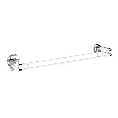 Image of WENKO 21777100 Turbo Loc® Stainless Steel towel rail fixing without drilling, steel, 52 x 7.5 8.5 cm, Shiny