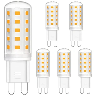 Image of BIGHOUSElicht G9 LED Light Bulb 3W Equivalent 30W Halogen Lamp, 300lm Warm White Bulbs, 360 Beam Angle AC 220 240V, Energy Saving Lamps, Pack of 6 (19006)