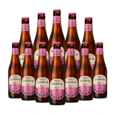 Image of Timmermans Lambicus Framboise Hibiscus Belgian Fruit Beer 330ml Bottles 4.0% ABV (12 Pack)