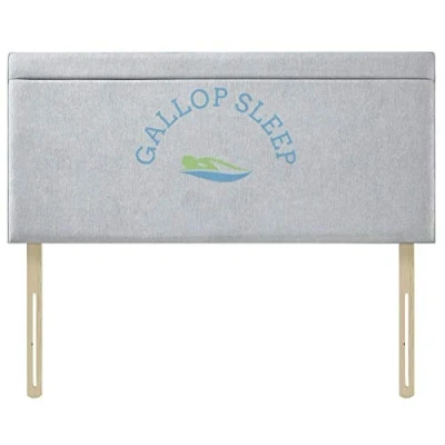 Image of Gallop Sleep Polo Linen Sturdy Headboard for Divan Bed Bedroom furniture (Grey, Small Double 4 FEET, Height 24 INCHES)