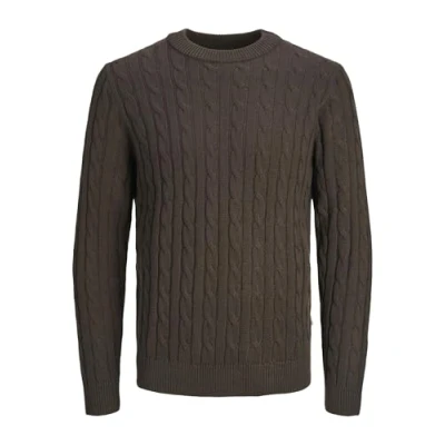 Image of JACK &amp; JONES Men&#039;s Jjeross Knit Crew Neck Sn Jumper, Mulch, S