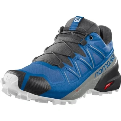 Image of SALOMON Men&#039;s Speedcross 5 Trail Running Shoe, Skydiver Black White, 9.5 UK