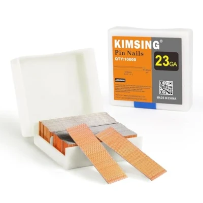 Image of KIMSING P620 23 Gauge 20mm Pin Nails, Copper Plating, 10000 PCS/Box, Nails for Air Power Nail Gun, Micro Pinner Cabinets, Light Duty Wood Work, DIY