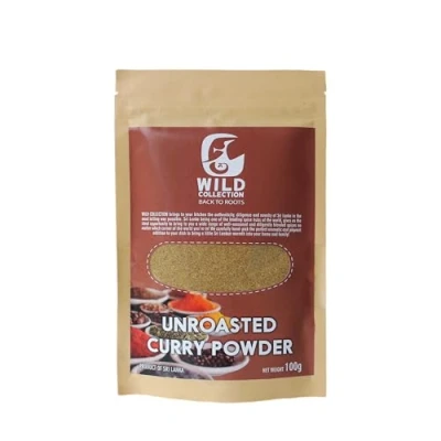 Image of Wild Collection Sri Lankan Authentic Curry Powder, Unroasted Roasted Powder Product of Lanka (100g/3.53oz, Powder)