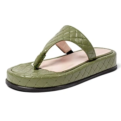 Image of L37 HANDMADE SHOES Women&#039;s BUONA SERA Sandal, Green, 5 UK