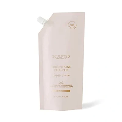 Image of Refill Pouch for the Bronze Base Self Tan Drops from Sculpted by Aimee 50ml Fast Acting, No Smell Face with Vitamin E (Light Medium)