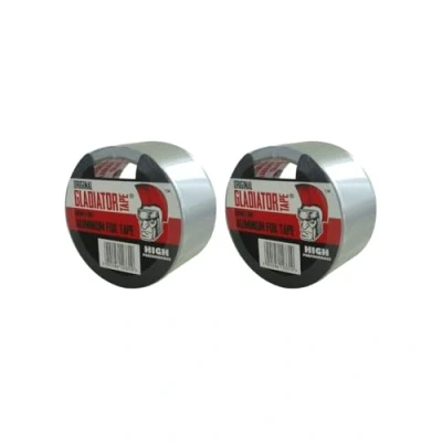 Image of Aluminium Tape (50mm x 10m) Highly Adhesive Foil Tape, Insulation for Ducts, Heat Resistant Silver, 2 Pack High Temperature Sealing, Repair &amp;
