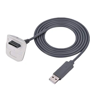 Image of Sutinna Replacement Charger Charging Cable Cord,Wireless Game Controller USB Cord,USB Quick Cord for Xbox 360 (white)