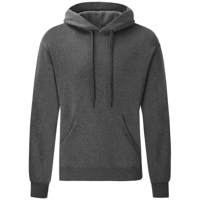 Image of Fruit of the Loom Adults Unisex Classic Hooded Sweatshirt (Dark Grey) Size Medium